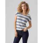 Top à rayures bleu en viscose Top à rayures bleu en viscose