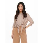 Top rayures col chemise manches longues marron Top rayures col chemise manches longues marron
