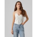 Top regular fit col en v sans manches court blanc