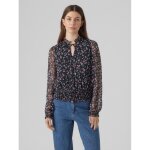 Top regular fit imprimé all over col en v manches longues court noir Top regular fit imprimé all over col en v manches longues court noir
