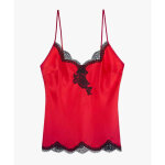 Top rouge en soie