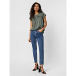Top sans manches avec dentelle fminine - vert en viscose