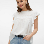 Top standard fit col rond sans manches blanc en coton Top standard fit col rond sans manches blanc en coton