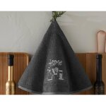Torchon 70 cm homy anthracite en coton