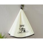 Torchon 70 cm homy blanc cass en coton