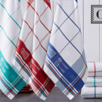 Lot de 3 ou de 6 torchons en coton 65 x 70 berry multicolore