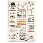 Torchon les desserts fran�ais ecru 48 x 72