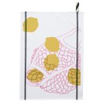 Torchon filet citron jaune blanc 50 x 70