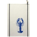 Torchon homard bleu m�cano ecru 70 x 50