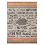 Torchon imprim en jacquard de coton, plats de pates beige