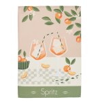 Torchon imprim en mtis spritz - rose