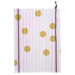 Torchon ray� citron jaune blanc 50 x 70