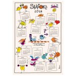 Torchon shadoks calendrier 2026 ecru 48 x 72 Torchon shadoks calendrier 2026 ecru 48 x 72