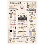 Torchon verres et ap�ros ecru 48 x 72