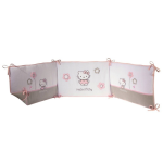 Tour de lit 3 panneaux hello kitty clestine - en velours - multicolore