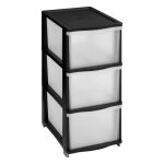Tour plastique 3 tiroirs noir
