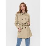 Trench coat col  revers manches longues ceinture  la taille beige