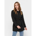 Trench coat col  revers manches longues ceinture  la taille noir willa