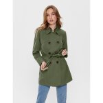 Trench coat col  revers manches longues ceinture  la taille vert