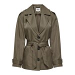Trench coat court col  revers gris moyen cate kaki