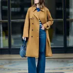 Trench long marron en coton