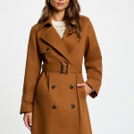 Trench long marron en coton