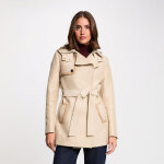 Trench mi - long � capuche beige