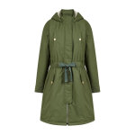 Trench uni nou vert en coton