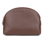 Trousse  maquillage - cuir de vachette - chocolat - confort