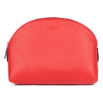 Trousse  maquillage - cuir de vachette - fraise - confort rouge