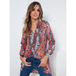 Tunique imprime  manches longues kaftan rouge