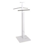 Valet de chambre laqué blanc cintre métal chromé Valet de chambre laqué blanc cintre métal chromé