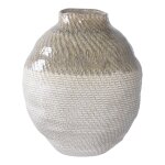 Vase c�ramique blanc vert