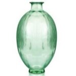 Vase recycle sen h39d34 en verre transparent