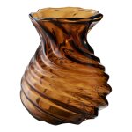 Vase en verre souffl� � la bouche brun fum�
