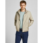 Veste bomber col haut manches longues gris clair beige Veste bomber col haut manches longues gris clair beige