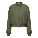 Veste bomber court col rond vert ines