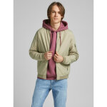 Veste bomber courte baseball manches longues gris clair beige Veste bomber courte baseball manches longues gris clair beige