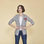 Veste à carreaux manches longues franges et broderie femme - carreaux noir Veste à carreaux manches longues franges et broderie femme - carreaux noir