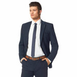 Veste de costume 2 boutons homme montana bruno banani - bleu en laine