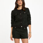Veste courte en tweed ajust�e noir