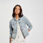 Veste denim basique bleu