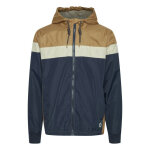 Veste d'extrieur zippe  capuche - tricolore marron clair - beige - bleu fonc