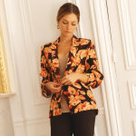 Veste  fleurs anita orange en viscose
