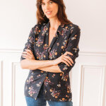 Veste fleurie iris en viscose