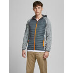 Veste hybride courte capuche manches longues gris kai Veste hybride courte capuche manches longues gris kai