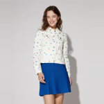 Veste imprim� fleurs bleues �cru en coton