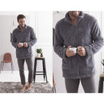 Veste d'intrieur unie - homme - gris en coton