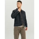 Veste en jean col italien manches longues noir