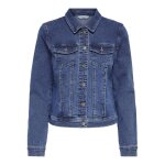 Veste en jean court col italien bleu cara